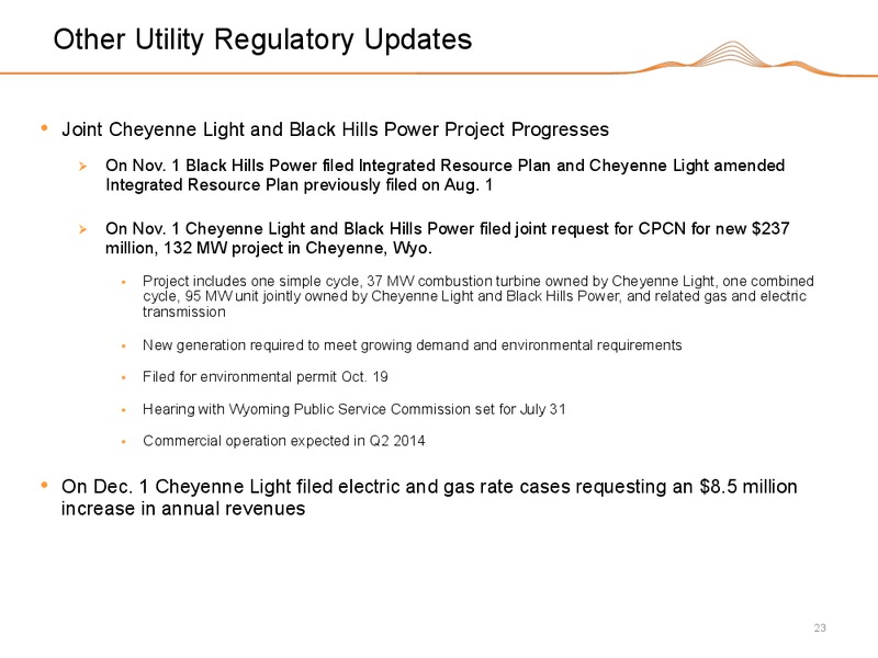 Q4 2011 EARNINGS CALL – Black Hills Corporation – slide 22