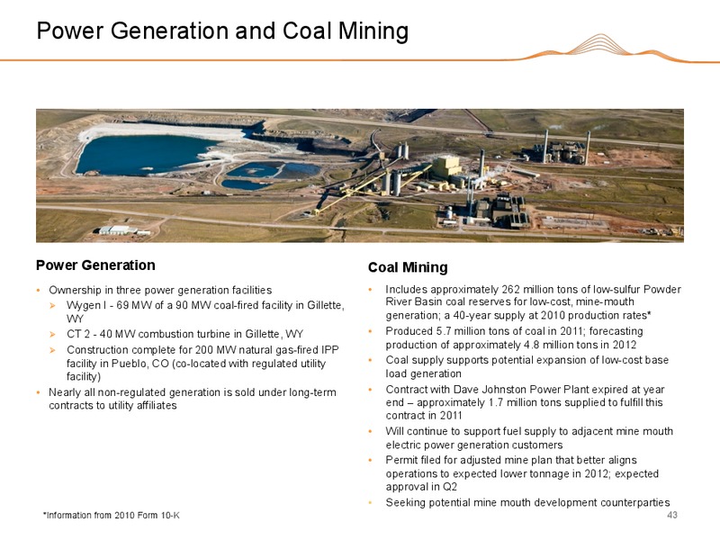 Q4 2011 EARNINGS CALL – Black Hills Corporation – slide 42