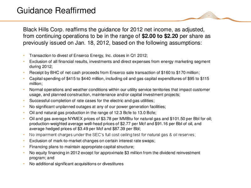 CREDIT SUISSE ENERGY SUMMIT 2012 – Black Hills Corporation – slide 18