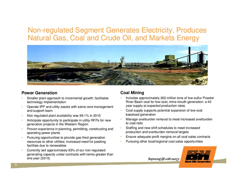 CREDIT SUISSE GROUP ENERGY SUMMIT – Black Hills Corporation – slide 8