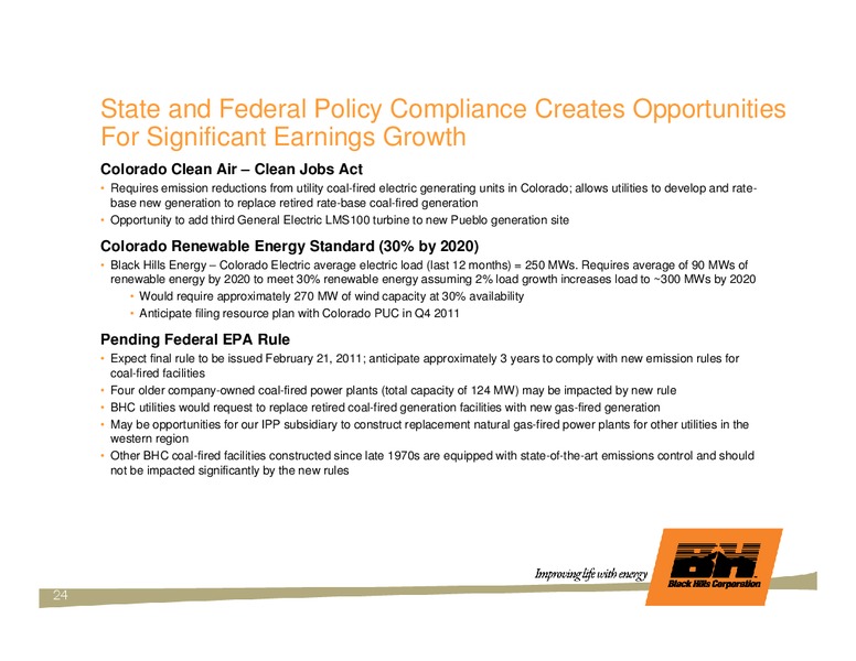 CREDIT SUISSE GROUP ENERGY SUMMIT – Black Hills Corporation – slide 23