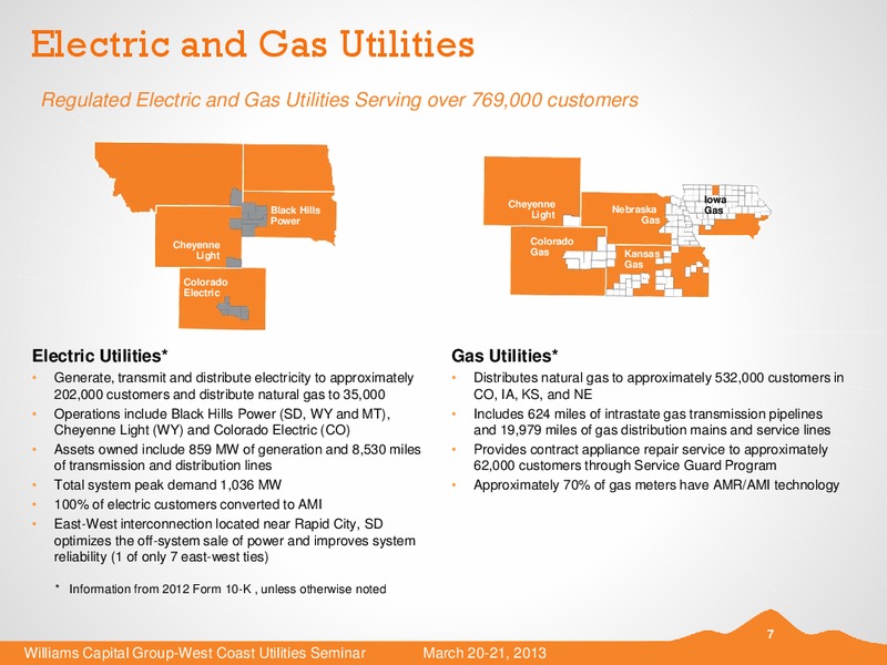 WILLIAMS CAPITAL GROUP WEST COAST UTILITIES SEMINAR – Black Hills Corporation – slide 6