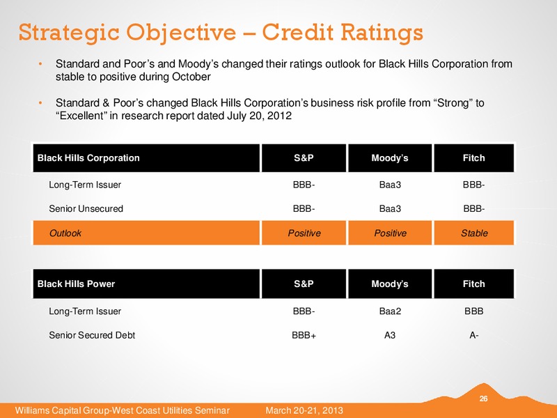 WILLIAMS CAPITAL GROUP WEST COAST UTILITIES SEMINAR – Black Hills Corporation – slide 25