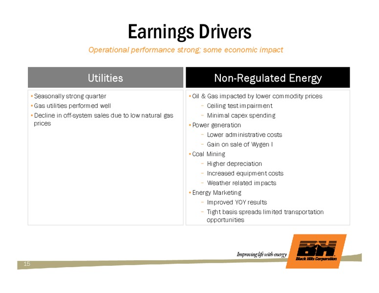 Q1 2009 EARNINGS CALL – Black Hills Corporation – slide 14