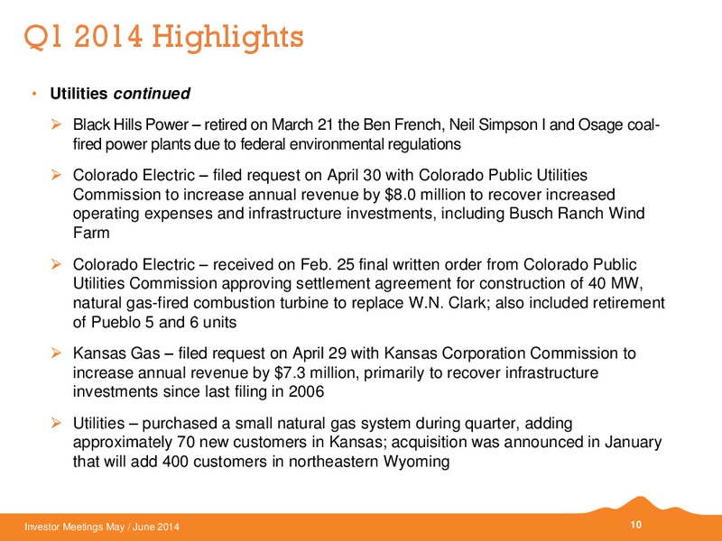 MAY 2014 INVESTOR MEETINGS – Black Hills Corporation – slide 9