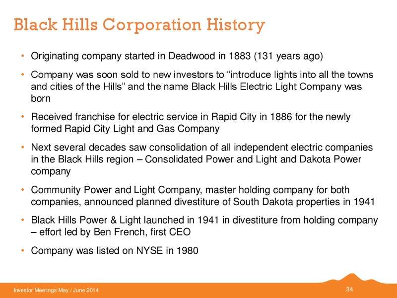 MAY 2014 INVESTOR MEETINGS – Black Hills Corporation – slide 33