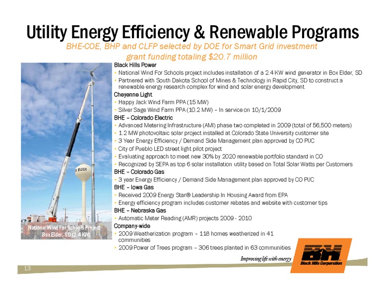 MAY 2010 ANNUAL SHAREHOLDERS MEETING – Black Hills Corporation – slide 12