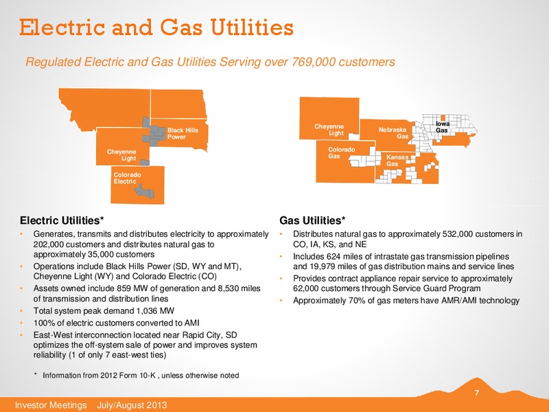 JULY 2013 INVESTOR PRESENTATION – Black Hills Corporation – slide 6
