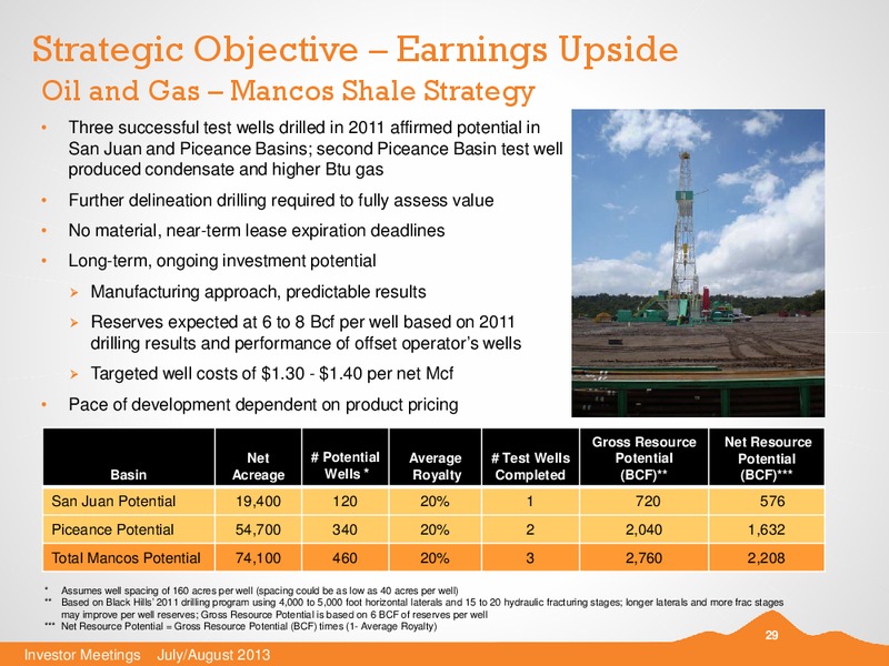 JULY 2013 INVESTOR PRESENTATION – Black Hills Corporation – slide 28