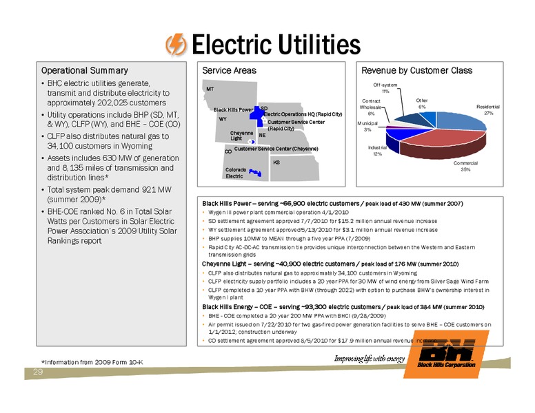Q2 2010 EARNINGS CALL – Black Hills Corporation – slide 28