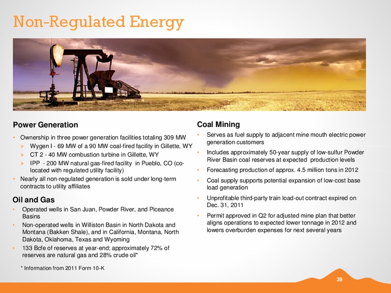 Q2 2012 EARNINGS CALL – Black Hills Corporation – slide 38