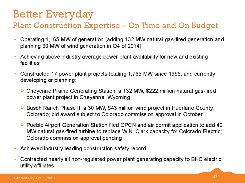 2013 BKH Analyst Day – Black Hills Corporation – slide 46