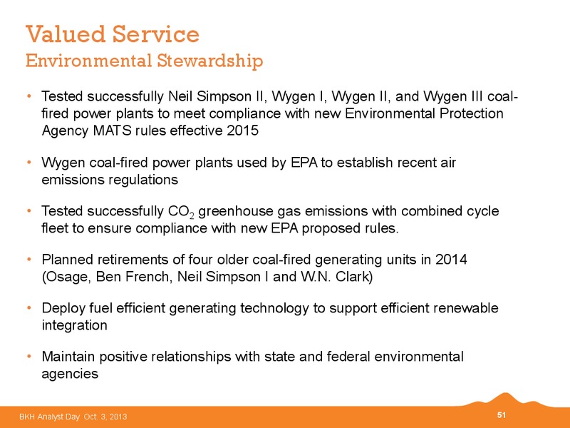2013 BKH Analyst Day – Black Hills Corporation – slide 50