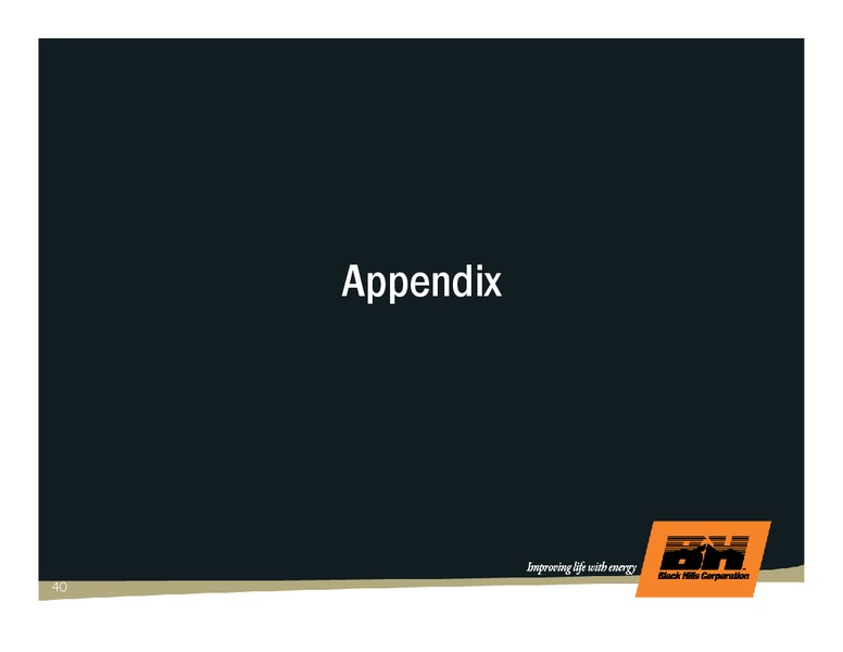 Q3 2009 EARNINGS CALL – Black Hills Corporation – slide 39