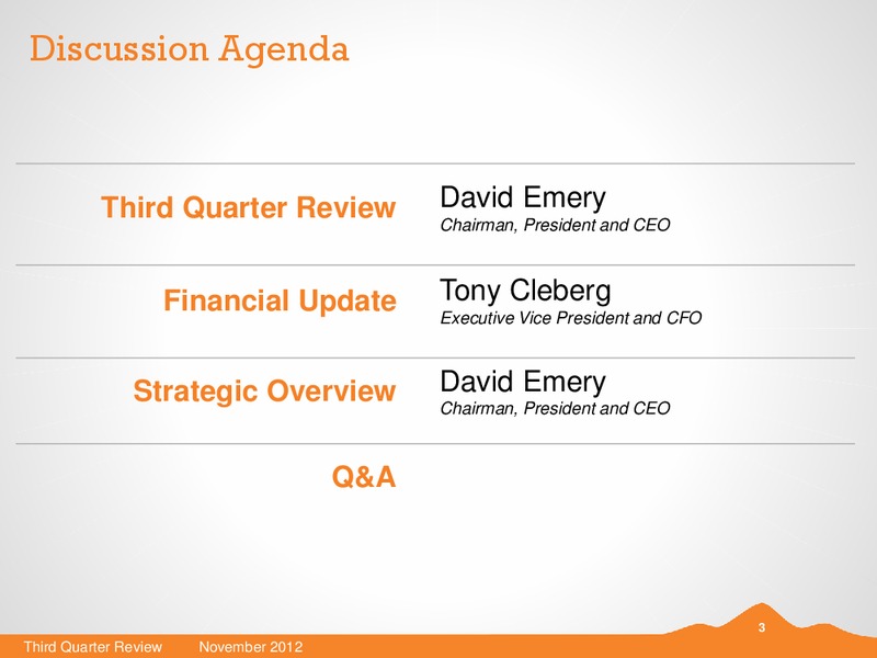 Q3 2012 EARNINGS CALL – Black Hills Corporation – slide 2
