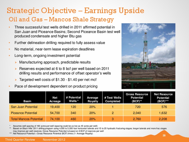 Q3 2012 EARNINGS CALL – Black Hills Corporation – slide 27