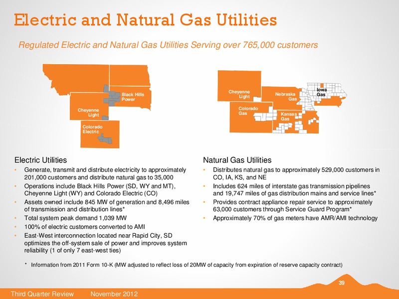 Q3 2012 EARNINGS CALL – Black Hills Corporation – slide 38
