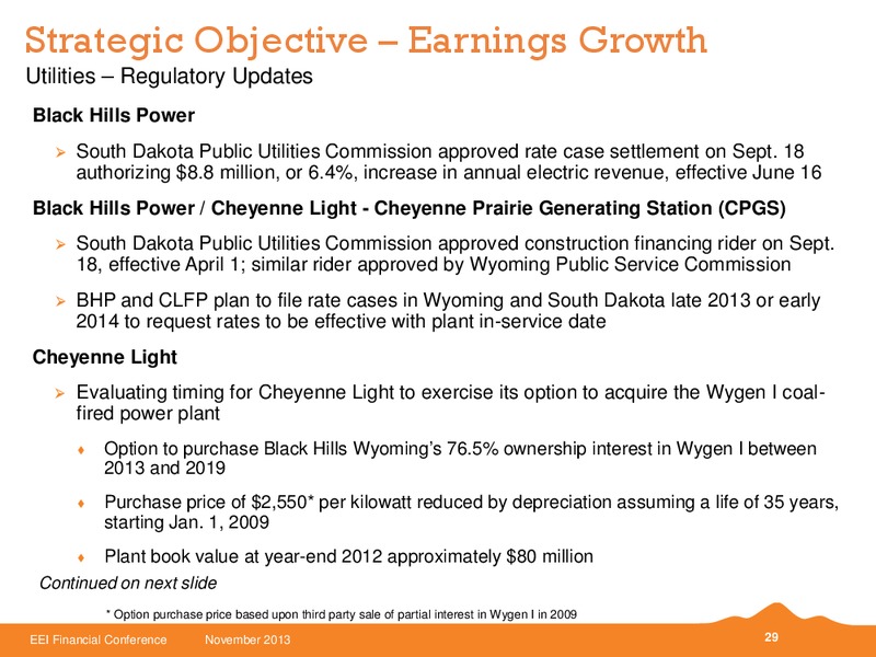 EEI FINANCIAL CONFERENCE – Black Hills Corporation – slide 28