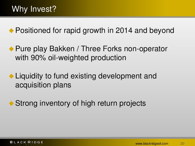 Marcum Microcap Conference – Black Ridge Oil & Gas, Inc. – slide 19