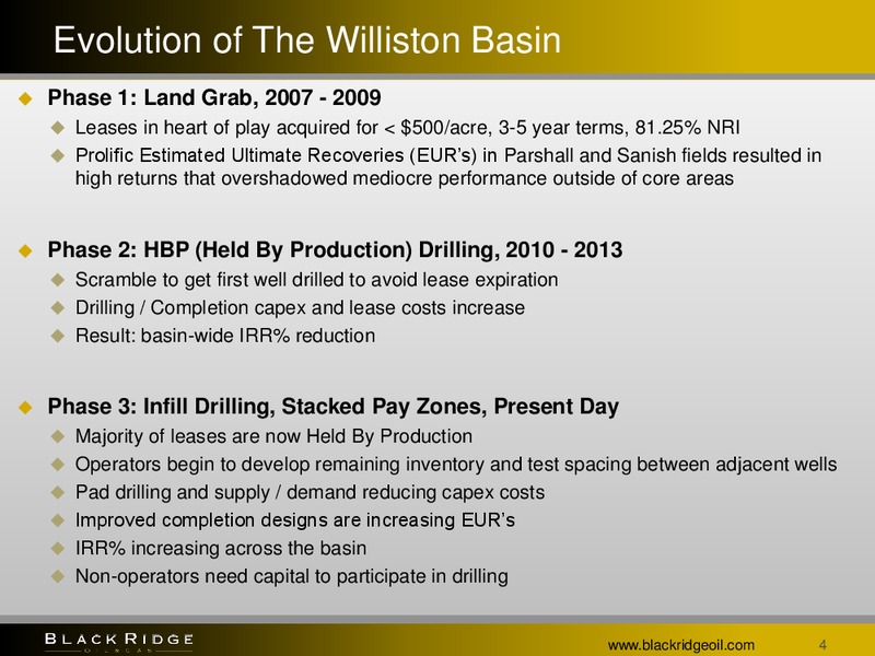 IPAA OGIS San Francisco – Black Ridge Oil & Gas, Inc. – slide 3