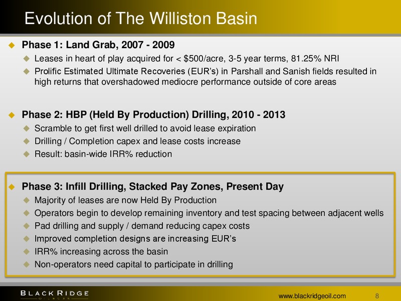 3Q Update – Black Ridge Oil & Gas, Inc. – slide 7