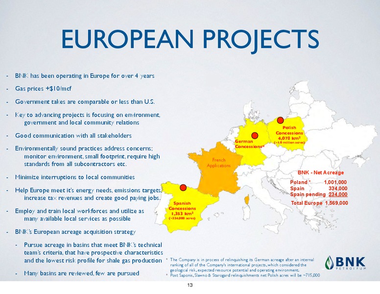 INVESTOR PRESENTATION – BNK Petroleum Inc. – slide 10