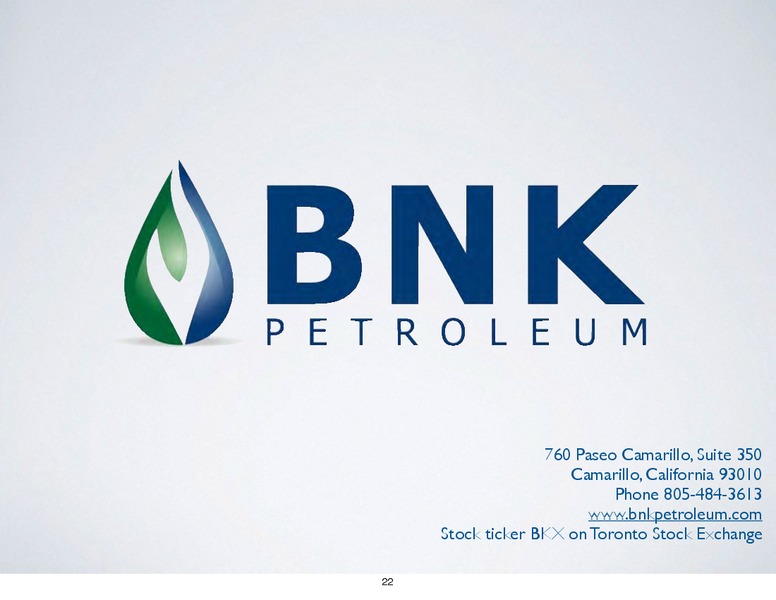 INVESTOR PRESENTATION – BNK Petroleum Inc. – slide 19