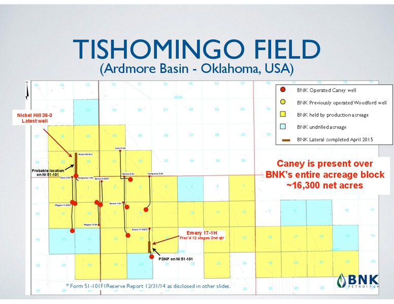 JUNE 2015 CORPORATE PRESENTATION – BNK Petroleum Inc. – slide 7