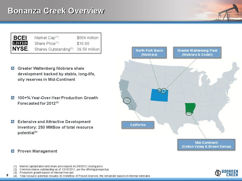 CREDIT SUISSE ENERGY SUMMIT – Bonanza Creek Energy, Inc. – slide 2