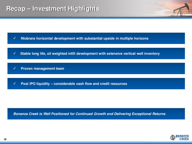 40TH ANNUAL HOWARD WEIL ENERGY CONFERENCE – Bonanza Creek Energy, Inc. – slide 18