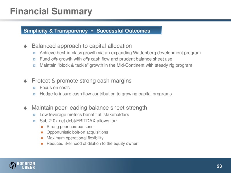 May 2014 Investor Presentation – Bonanza Creek Energy, Inc. – slide 22
