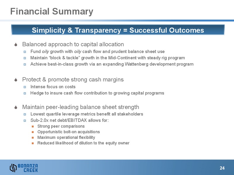 May 2013 Investor Presentation – Bonanza Creek Energy, Inc. – slide 23