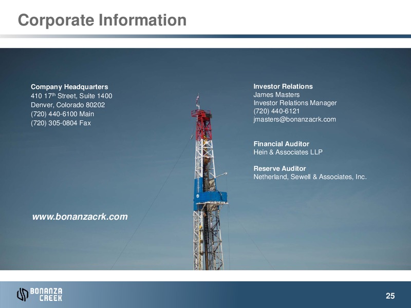 July 2014 INVESTOR PRESENTATION – Bonanza Creek Energy, Inc. – slide 24