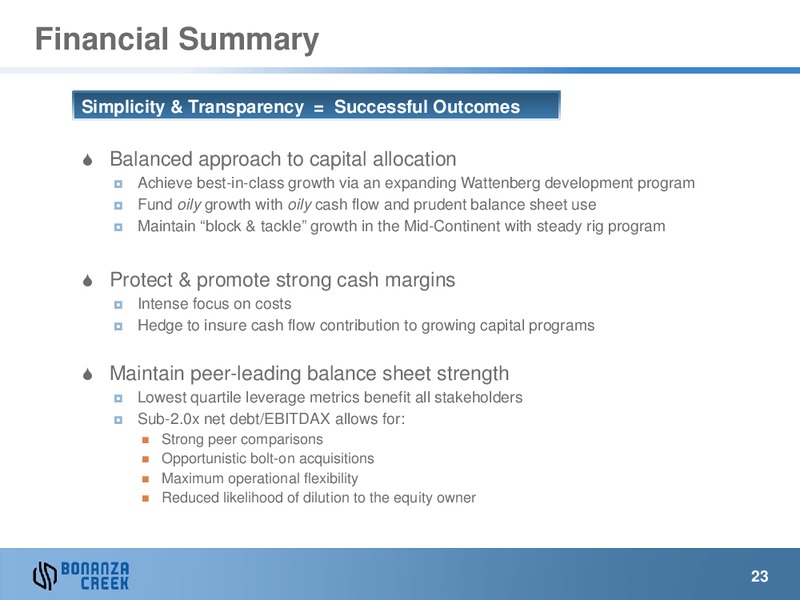 December 2013 Investor Presentation – Bonanza Creek Energy, Inc. – slide 22