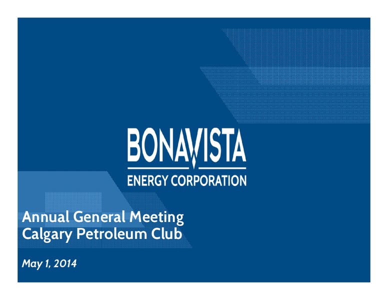 Annual General Meeting – Bonavista Energy Corp – slide 1