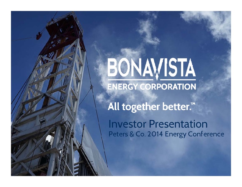 PETERS & CO 2014 ENERGY CONFERENCE – Bonavista Energy Corp – slide 1