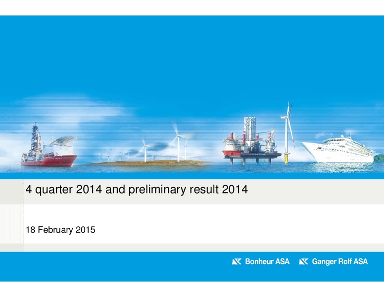 Q4  2014 and preliminary result – Bonheur Asa – slide 1