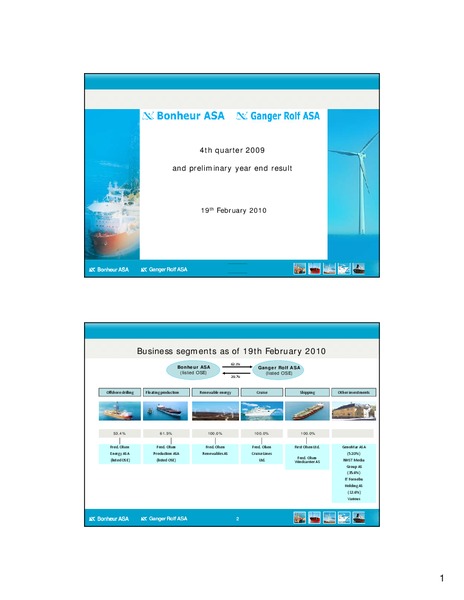 Q4 2009 EARNINGS CALL – Bonheur Asa – slide 1