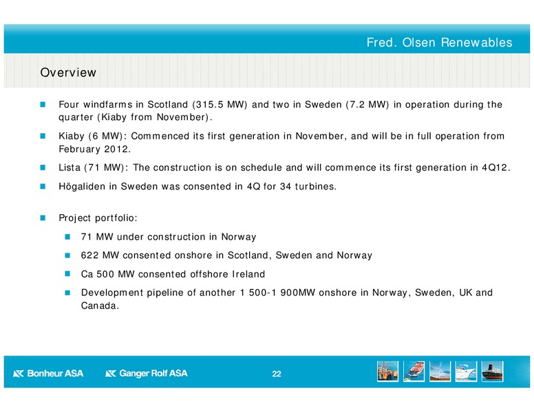 Q4 2011 RESULT – Bonheur Asa – slide 22