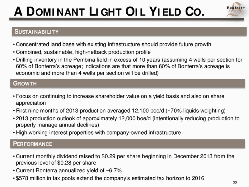 INVESTOR UPDATE – Bonterra Energy Corp – slide 21