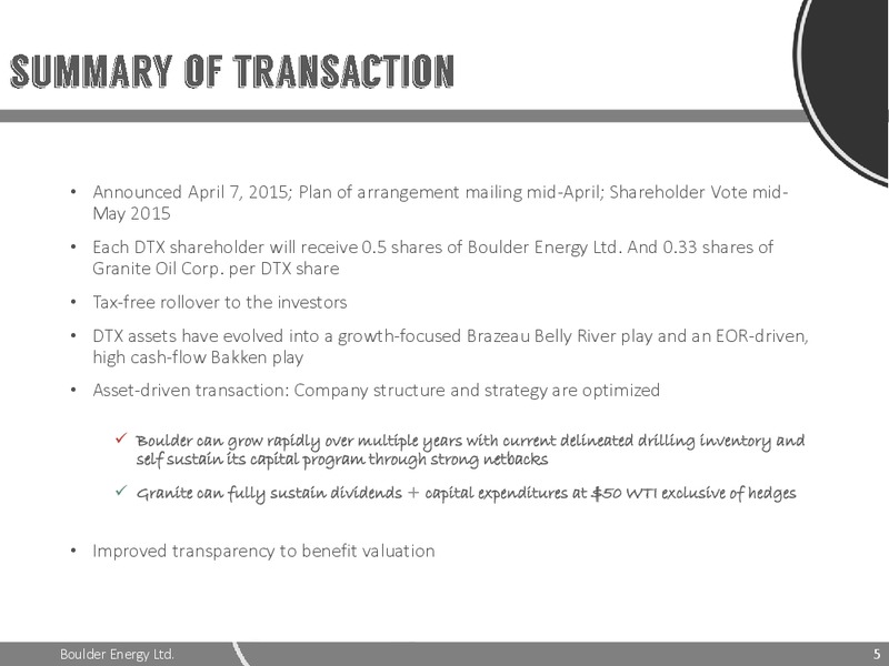 APRIL 2015 INVESTOR PRESENTATION – Boulder Energy Ltd – slide 4