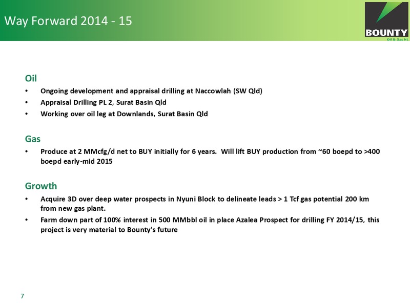 CEO's Presentation – Bounty Oil & Gas Nl – slide 5