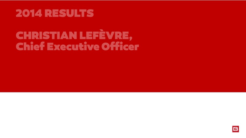 2014 EARNINGS CALL – Bourbon – slide 2