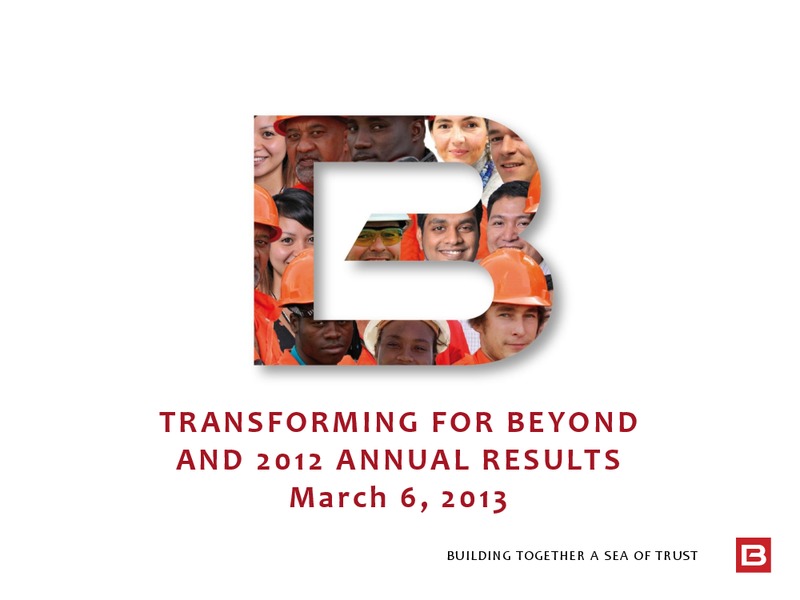 2012 ANNUAL RESULTS – Bourbon – slide 1