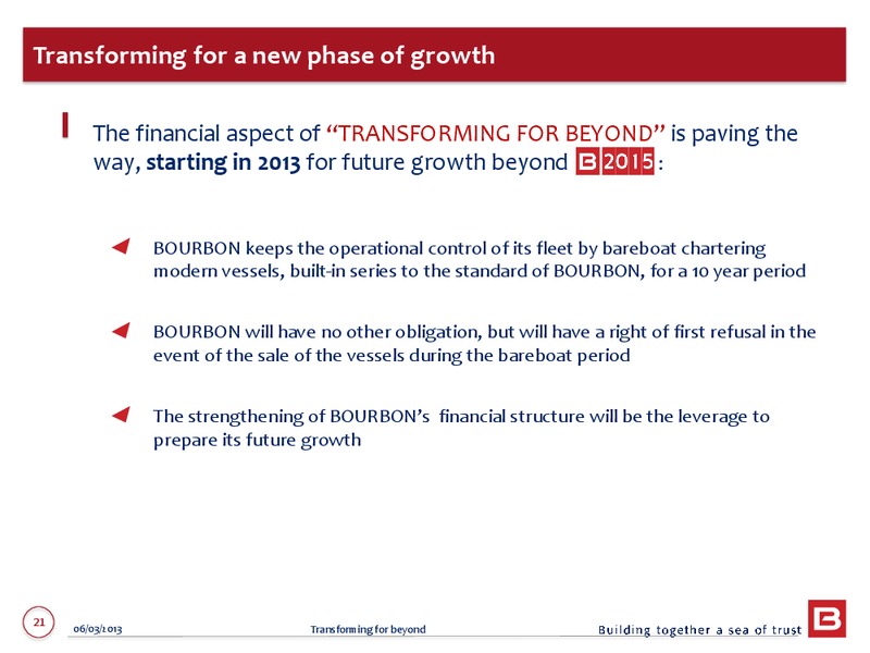 2012 ANNUAL RESULTS – Bourbon – slide 21