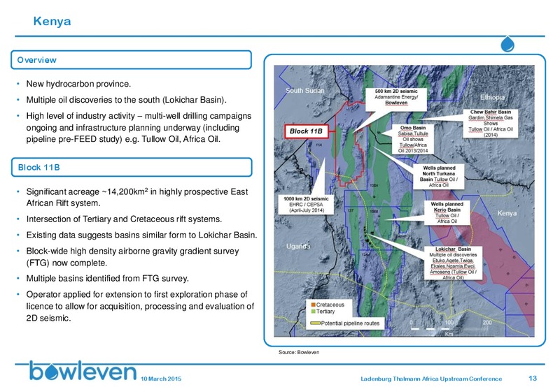 LADENBURG THALMANN AFRICA UPSTREAM CONFERENCE – Bowleven Plc – slide 12