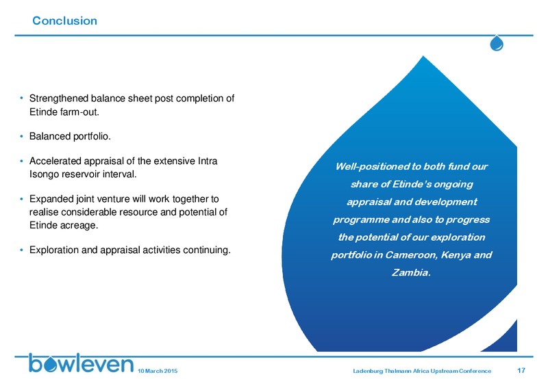 LADENBURG THALMANN AFRICA UPSTREAM CONFERENCE – Bowleven Plc – slide 16