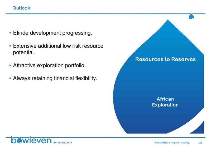 SHAREHOLDERS REGIONAL MEETING – Bowleven Plc – slide 34