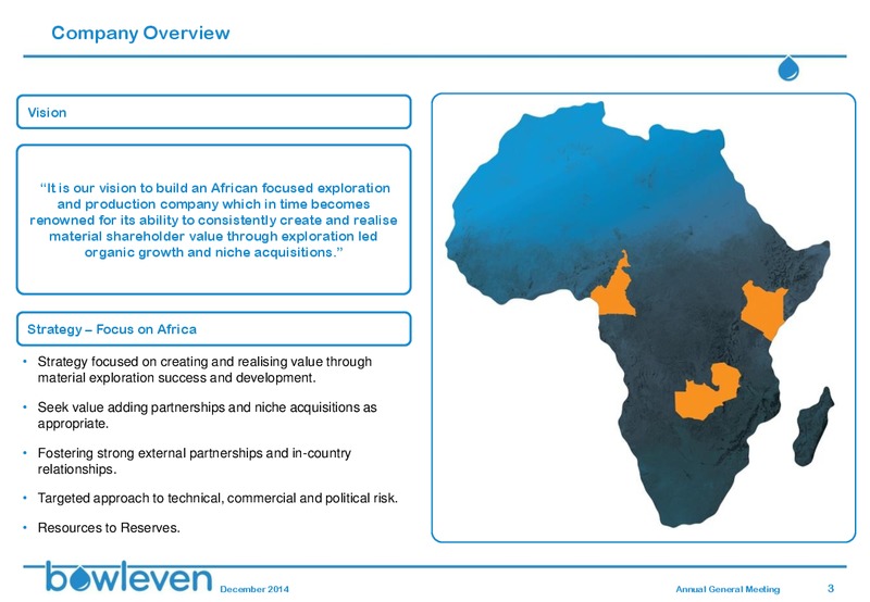 ANNUAL GENERAL MEETING – Bowleven Plc – slide 2