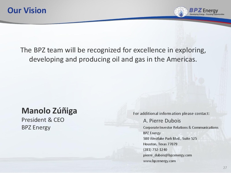 IPAA Conference – Bpz Resources, Inc. – slide 26